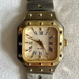 Gold and Silver Quartz Watch